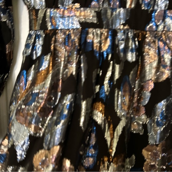 Ramy Brook Womens Jacquard Mini Dress Metallic Floral - Medium Shaina Dresz - Picture 10 of 15